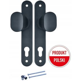 Acélkerítés hosszú kapufogantyú, lap lyukkal betéthez