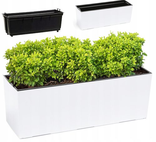  Deco4Home virágcserép 56 cm x 19,5 x 19,5 cm műanyag fehér