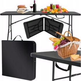   Kerti asztal, fotel - Kerti vendéglátó asztal összecsukható bőrönd 180 cm