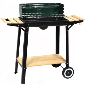   Faszenes grill - Stabil Grill kocsi 2 Grates + 3 polcok + hamu