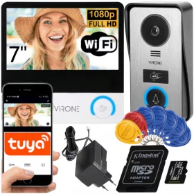   WIFI Full HD 7" RFID videó kaputelefon VIRONE VDP-67 + SDHC memóriakártya Kingston SDCS2/32GB 32 GB