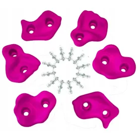 Hegymászó kövek fogantyúk 6 RÓZSASZÍN + csavarok