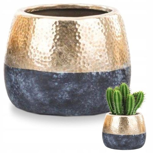 Duwen virágcserép 18,5 cm x 18,5 x 14,5 cm átmérő 18,5 cm kerámia sárga és arany árnyalatai