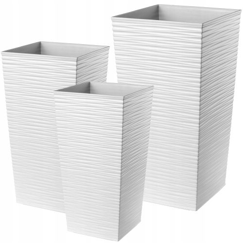  Kadax virágcserép 29 cm x 29 x 57 cm, fehér műanyag