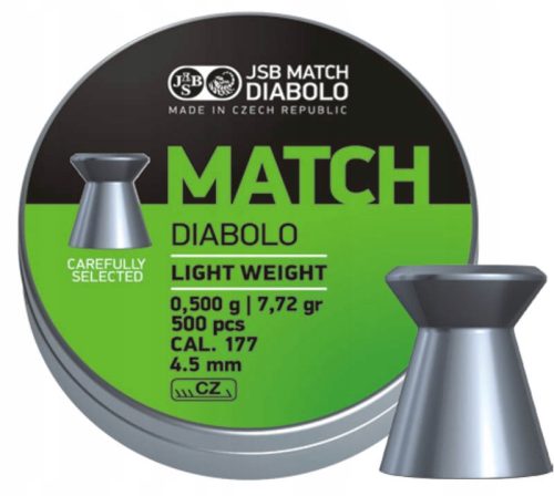 Patronok légpuskához - JSB mérkőzés diabolo könnyű súly 4,51 mm 0,500 g