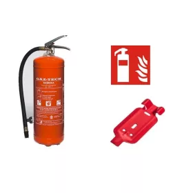   Tűzoltó készülék 6 kg, 20 évre + akasztó + tábla + legalizálás