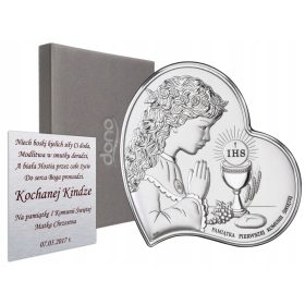    Ezüst képes ajándéktárgy az elsőáldozásról egy lánynak