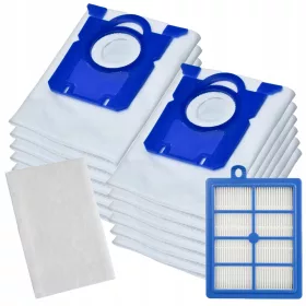    Profi&Home ASH-E5/PH5SP szintetikus porszívó zacskók 12 db + Profi&Home szűrő AEG, Electrolux, Philips FC8031 porszívóhoz.