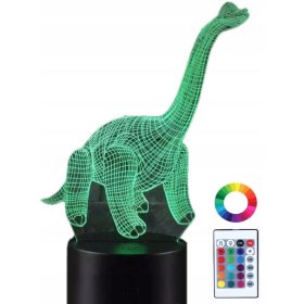   Gyermek éjszakai lámpa - LED éjszakai lámpa 3D dinoszaurusz brachiosaur gravír