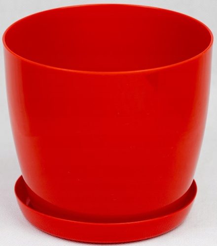  BratGO virágcserép 28 cm x 28 x 25,1 cm átmérője 28 cm műanyag vörös árnyalatok