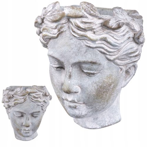  Duwen virágcserép 13 cm x 17 x 19 cm átmérőjű 17 cm kerámia szürke és ezüst árnyalatok