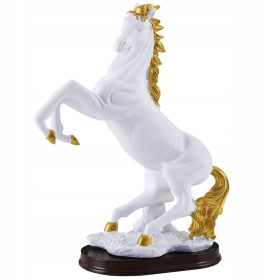   Figura, szobrocska - Gyanta díszítések Junma Figurine HORSE Fehér A261