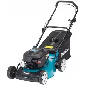   Akkumulátoros fűnyíró - Makita benzines fűnyíró kosárral, 140 cm³ kapacitással kosár 60 l, vágási szélesség 46 cm