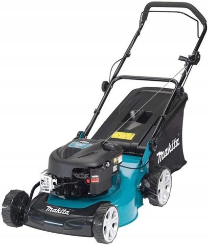 Akkumulátoros fűnyíró - Makita benzines fűnyíró kosárral, 140 cm³ kapacitással kosár 60 l, vágási szélesség 46 cm