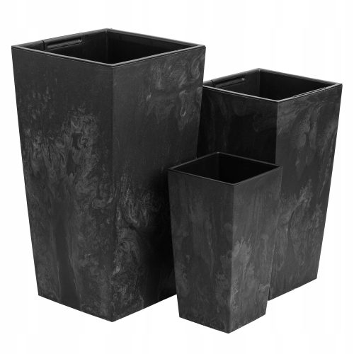  Palack virágcserép 17 cm x 17 x 32,5 cm műanyag fekete