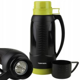   Termosz, hőtároló - Topfann THERMOS termosz italokhoz, 1 l, fekete, zöld árnyalatok