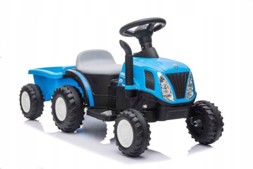 Elektromos traktor gyerekeknek - Akkumulátor traktor kék pótkocsival