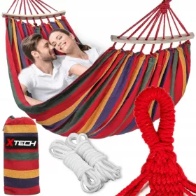  Függőágy - XTECH függőágy rúddal, többszínű, 180 kg, 260 x 150