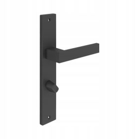   Gamar belső fogantyú, hosszú, szögletes lemez, tányér WC-zárral, tányér kulcslyukkal, lemez lyukkal a betéthez