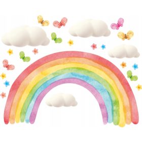   Gyermek falragaszok - FALRATRICÁK SZIVÁRVÁNY felhők 75x150cm TC1