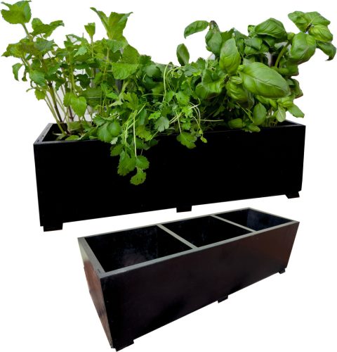  Virágcserép 65JITCYKD6 40 cm x 14 x 12 cm fa fekete