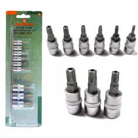    Jonnesway Torx imbuszkulcs készlet 1/4" és 3/8" aljzatokkal S08H23TS9S