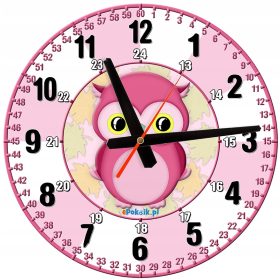   Óra a gyerekszobába - Oktató óra Bagoly rózsaszín zajtalan moha Dwsk