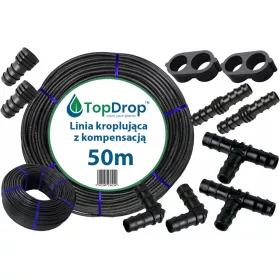    Csepegtető tömlő kompenzációval 50m + tartozékok 10 db