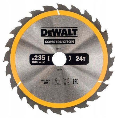  DeWalt DT1954-QZ vágótárcsa 235 x 30 mm 24 fog