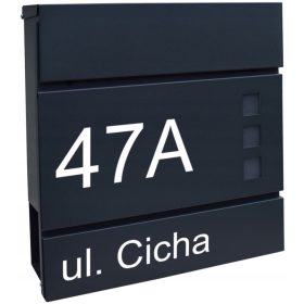   Postaláda - Euro-box levélszekrény, Stahl magazinnal, szürke árnyalatokkal