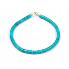  Természetes TURKÍZ karkötő 4 mm-es Arizona szeletekkel