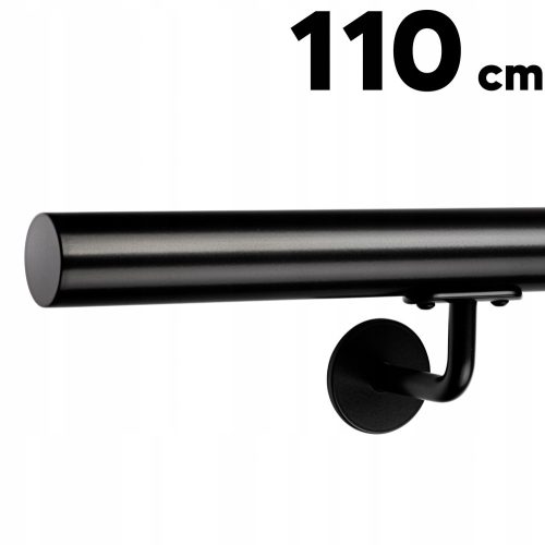 Kapaszkodó a lépcsőhöz - Fekete fali korlát. Kerek lépcső 110cm