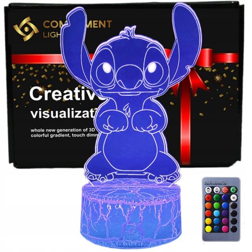  3D USB LED éjszakai lámpa + Lilo and Stitch távirányító