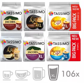 TASSIMO Jacobs kapszula Crema XL készlet 106 kávé