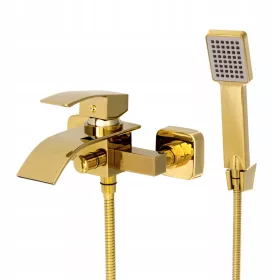   Falra szerelhető kád és zuhany csaptelep Gamma ELVA BATH BLACK, fekete