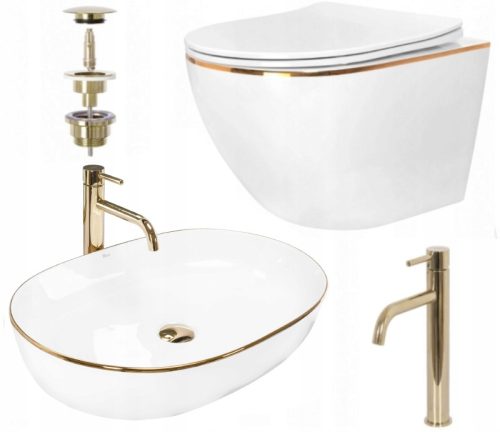 WC csésze wc - WC Carlo Gold Edge Cleo Washban