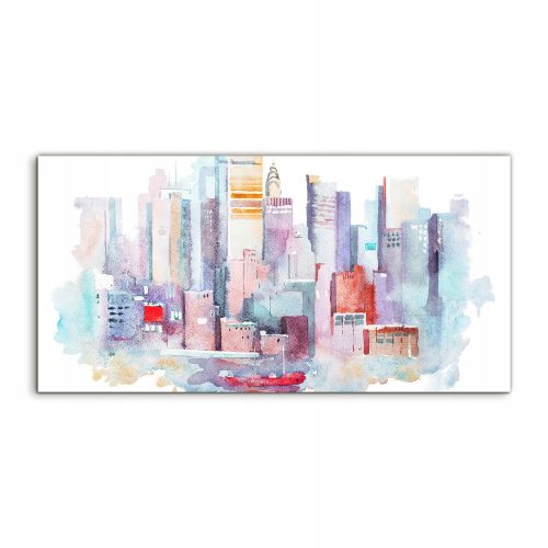 Falfestészet - Fénykép a Watercolors New York 100x50-es fotófestményről