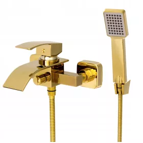   Falra szerelhető kád és zuhany csaptelep Granitan ELVA BATHTUB GOLD, arany