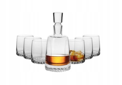 Kancsó - Whisky készlet dekanter, 6 pohár Krosno Fjord