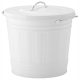 Háztartási hulladékgyűjtő - Ikea Knodd fémkosár 16 literes fehér fedéllel