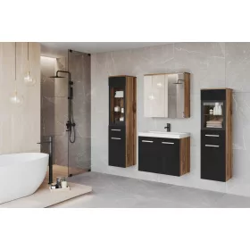  Fürdőszobabútor tükör MADRIT II Wotan / Gloss Black