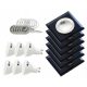 6x Glass Halogen Luminaire + 6x LED GU10 5W