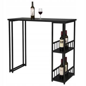    Woltu téglalap alakú fekete konyhaasztal 50 x 120 x 105 cm