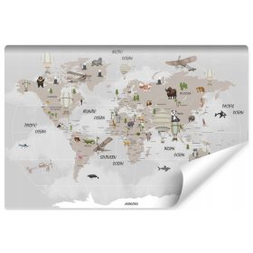 Falikép VILÁGTÉRKÉP Állatok Repülők 368x254