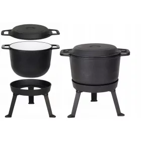   Bogrács - Kociołek 10 l vadászat 3in1 serpenyőben grill edény