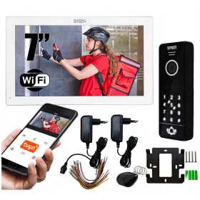   WIFI VIDEÓ INTERTELEFON KÓDOLVASÓVAL KAPU KAPU TEL + KULCSKIKÖTÉS ATLO-501B/BK