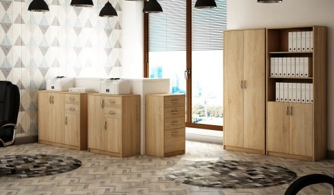 Zárt zümmögő polc 40 szekrény R008 Sonoma