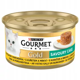   Konzerv macskáknak - Gourmet Gold csirke és sárgarépa 12 db.