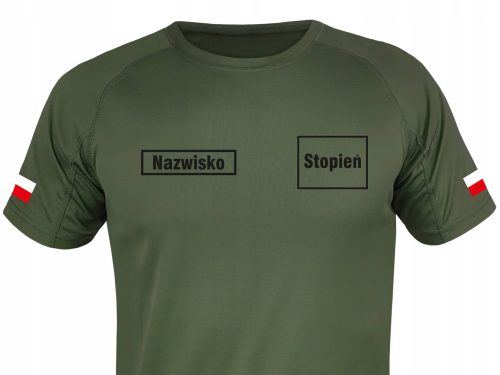 Katonai, vadászpóló - T -péntek a Thermoactive Khaki WOT vezetéknév + fokozatból