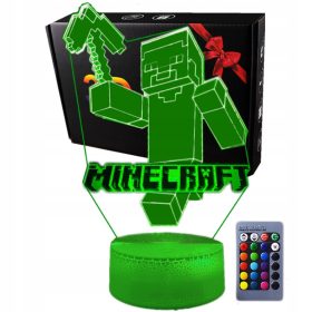   Gyermek éjszakai lámpa - 3D LED USB éjszakai lámpa ajándék MINECRAFT JÁTÉK-hoz